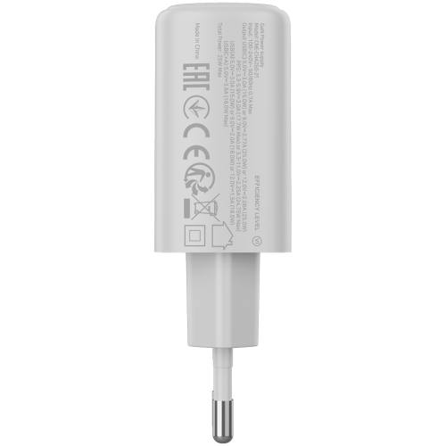 Incarcator retea Canyon OnCharge 250, 1 x USB-C, 1 x USB-A, 12 V, 3 A, 25 W, White