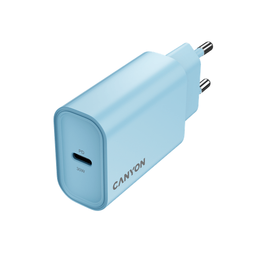 Incarcator retea Canyon CNE-CHA30CLPK, 1 x USB-C, 30 W, Blue