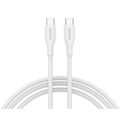 Cablu de date Canyon CC60SC10, USB-C - USB-C, 1 m, White