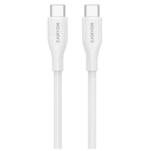 Cablu de date Canyon CC60SC10, USB-C - USB-C, 1 m, White
