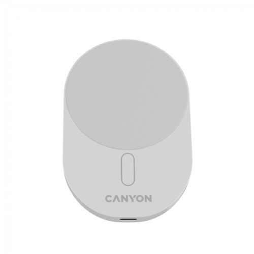 Incarcator wireless auto Canyon OnGrip 105, 1 x USB-C, 9 V, 3 A, 15 W, White