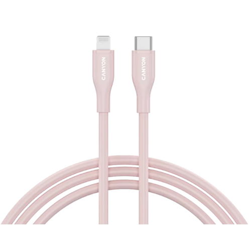 Cablu de date Canyon CLNM60, USB-C - Lightning, 1 m, Pink