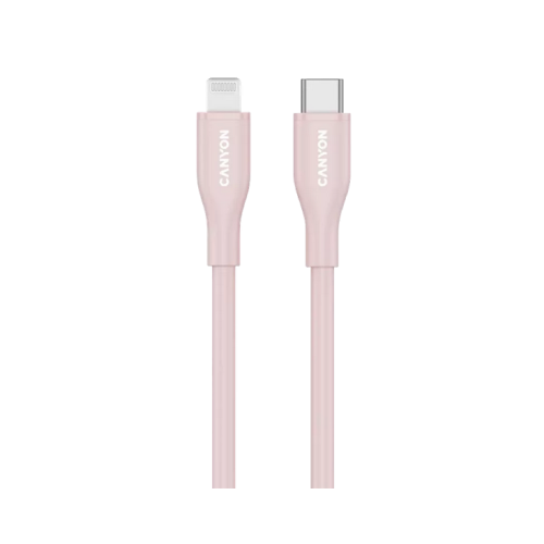 Cablu de date Canyon CLNM60, USB-C - Lightning, 1 m, Pink