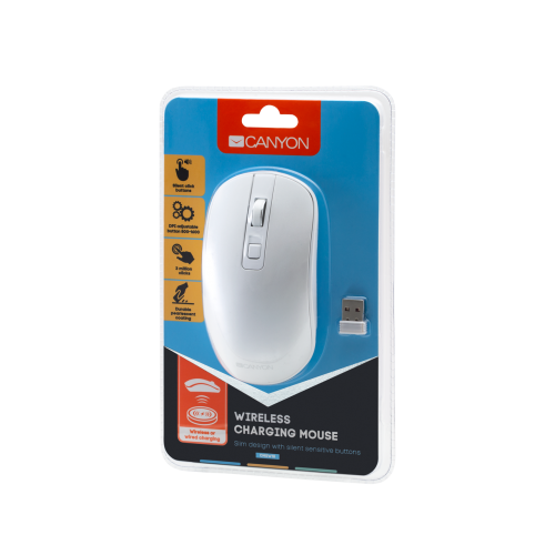 Mouse Optic Canyon MW-18, USB Wireless, Pearl White