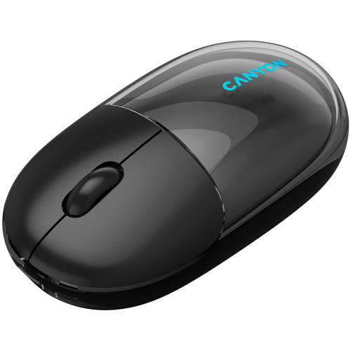 Mouse Optic Canyon OnClick 24, Bluetooth/USB Wireless, Transparent-Black