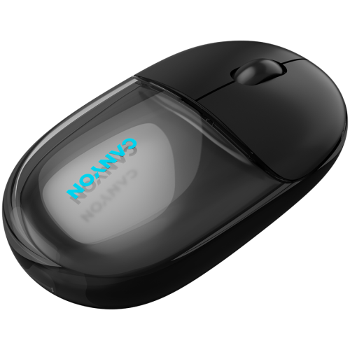 Mouse Optic Canyon OnClick 24, Bluetooth/USB Wireless, Transparent-Black