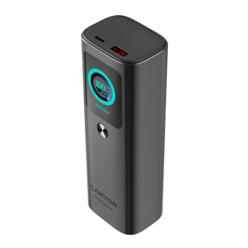 CANYON Built-in cable power bank OnPower 265 20000mAh 165W   Aluminium Dark grey