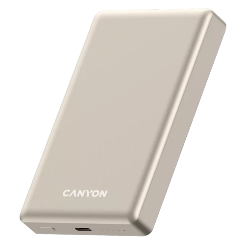 Baterie portabila Canyon OnPower 510 Slim Magsafe, 10000 mAh, 1 x USB-C, Beige