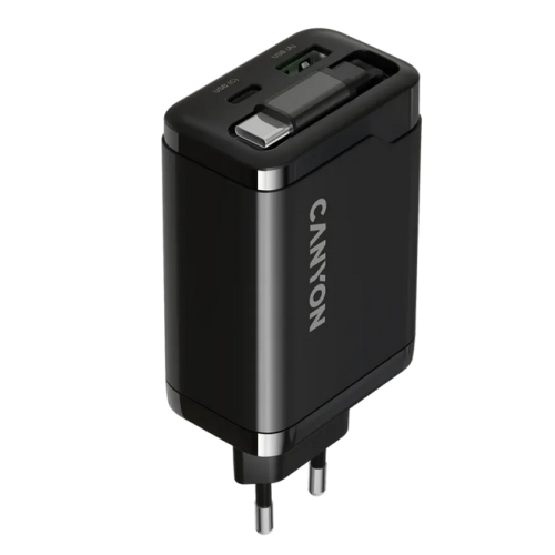 Incarcator retea Canyon OnCharge 65RС, 1 x USB-A, 2 x USB-C, 65 W, Black