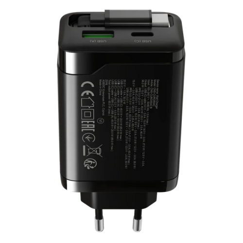 Incarcator retea Canyon OnCharge 65RС, 1 x USB-A, 2 x USB-C, 65 W, Black