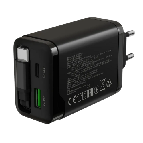 Incarcator retea Canyon OnCharge 65RС, 1 x USB-A, 2 x USB-C, 65 W, Black