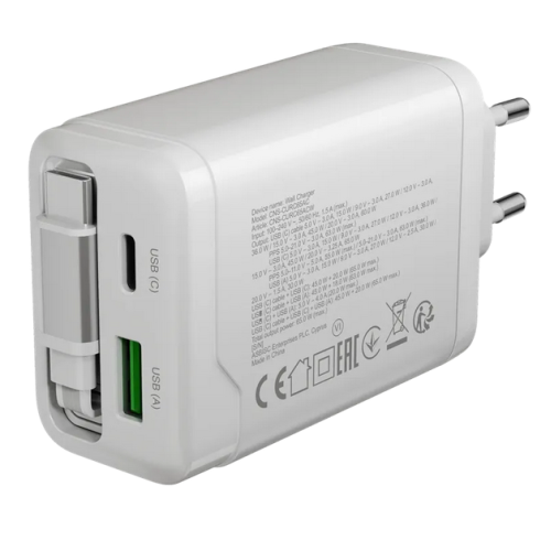 Incarcator retea Canyon OnCharge 65RС, 1 x USB-A, 2 x USB-C, 65 W, White