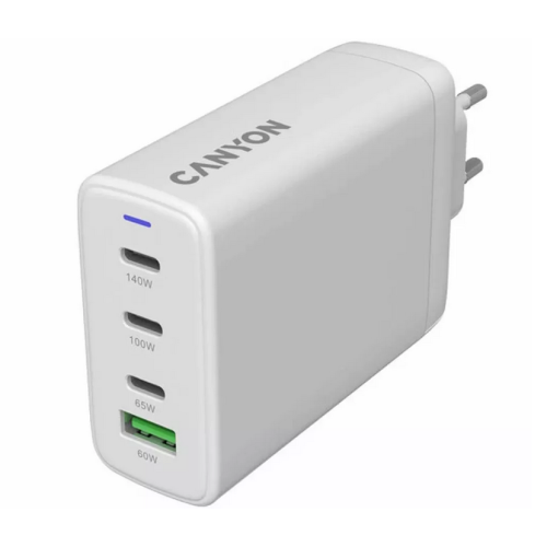 Incarcator retea Canyon OnCharge 140ACC, 1 x USB-A, 3 x USB-C, 28 V, 5 A, 150 W, White