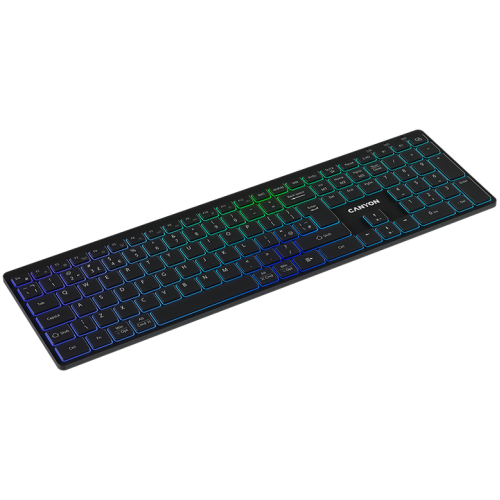 Tastatura Canyon HKB-W11, RGB LED, USB Wireless/Bluetooth, Black