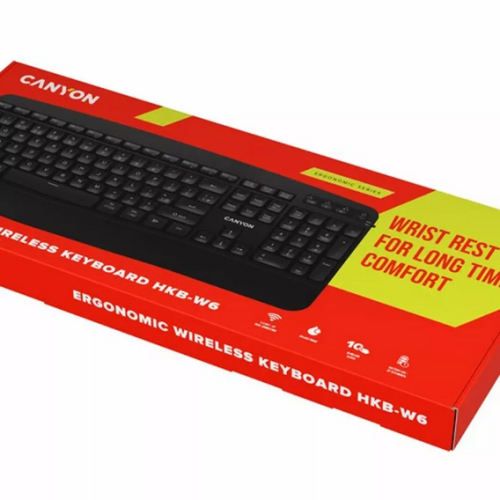 Tastatura Canyon HKB-W6, USB Wireless/Bluetooth, Black