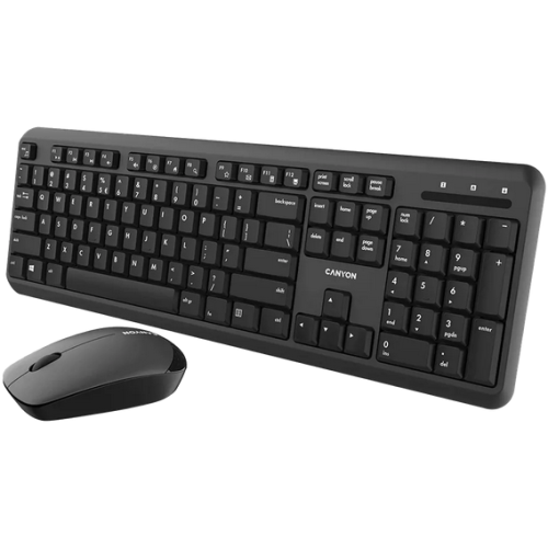 Kit Wireless Canyon SET-W20 combo set Velvet tread - Tastatura, USB Wireless, Black + Mouse Optic, USB Wireless, Black