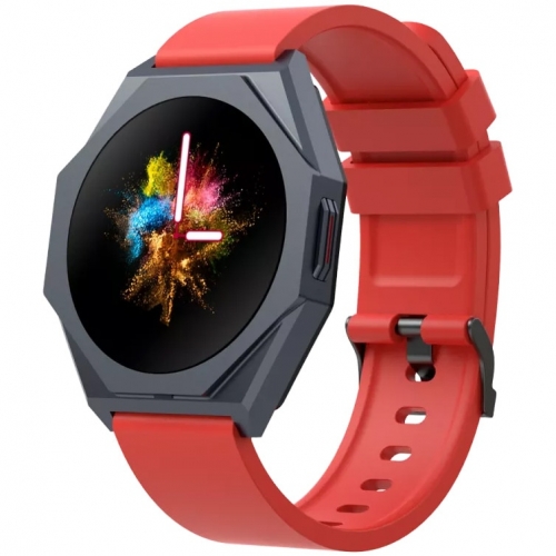 Smartwatch Canyon Otto SW-86, 1.3inch, Curea Silicon, Red-Black