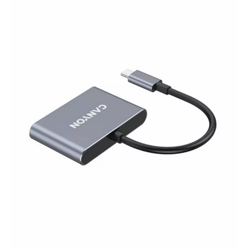 Hub USB Canyon DS-03, 1 x USB-C 3.1, 2 x USB-A 3.1, Dark Grey