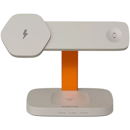 Incarcator Wireless Canyon Hexagon 310, 12 V, 2.22 A, 24 W, Light Grey-Orange