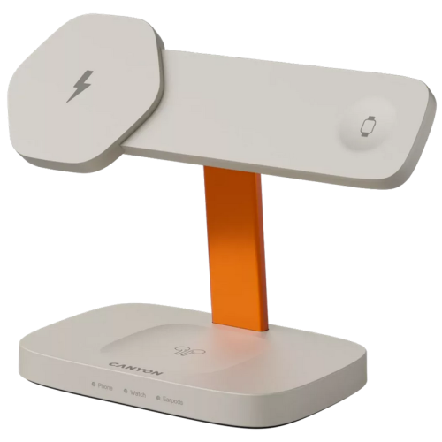 Incarcator Wireless Canyon Hexagon 310, 12 V, 2.22 A, 24 W, Light Grey-Orange