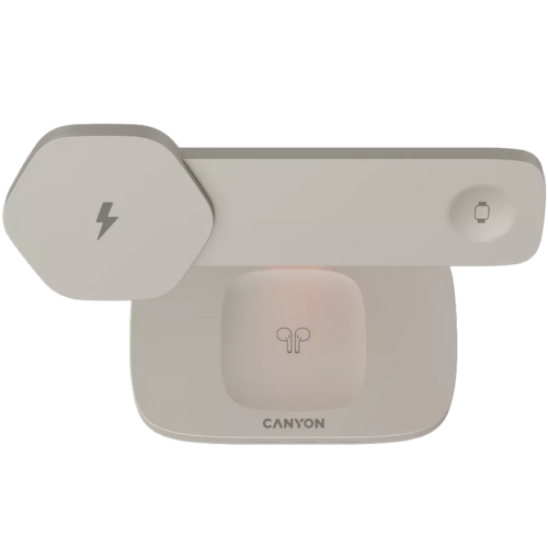 Incarcator Wireless Canyon Hexagon 310, 12 V, 2.22 A, 24 W, Light Grey-Orange
