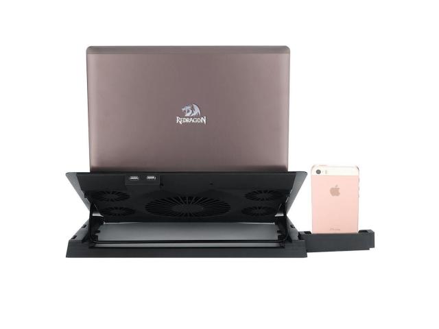 Cooler Pad Redragon Ivy pentru laptop de 15.6inch, RGB, Black