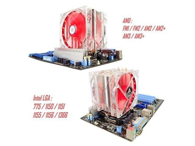 Cooler Procesor Inter-Tech Alseye Eddy, Red LED, 2x 120mm