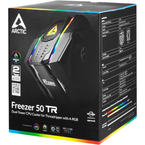 Cooler procesor Arctic Freezer 50 TR, 1 x 120mm/1 x 140mm + Controller A-RGB
