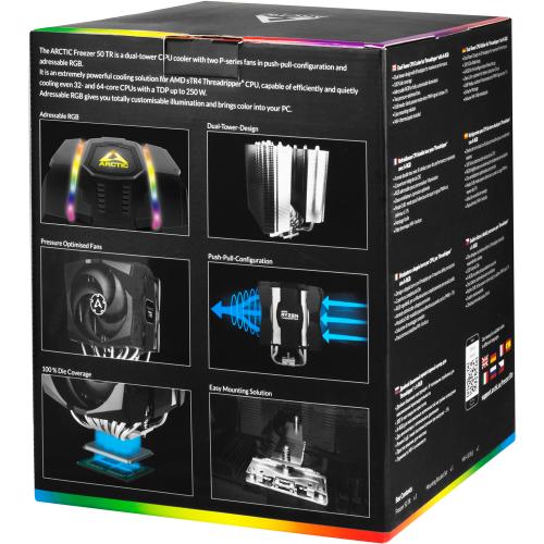 Cooler procesor Arctic Freezer 50 TR, 1 x 120mm/1 x 140mm + Controller A-RGB
