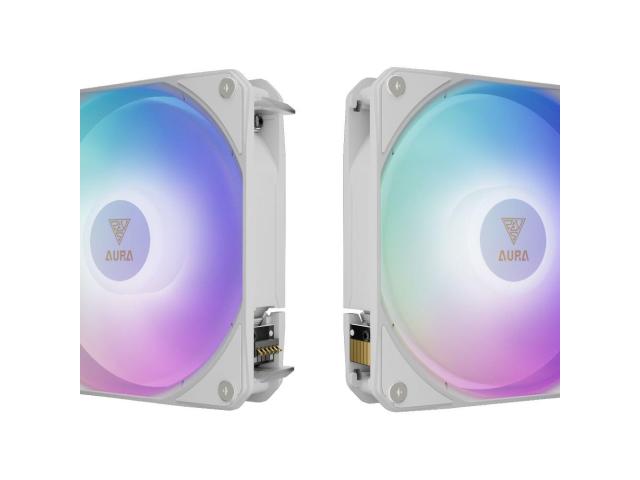 Cooler procesor Gamdias Aura GL360 LCD, ARGB LED, 3 x 120 mm, White