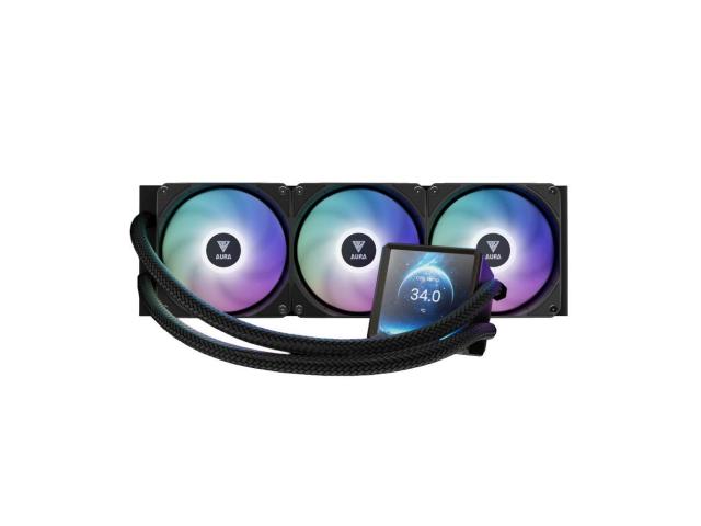 Cooler procesor Gamdias Aura GL360 LCD, ARGB LED, 360mm, Black, AURA-GL360-LCD