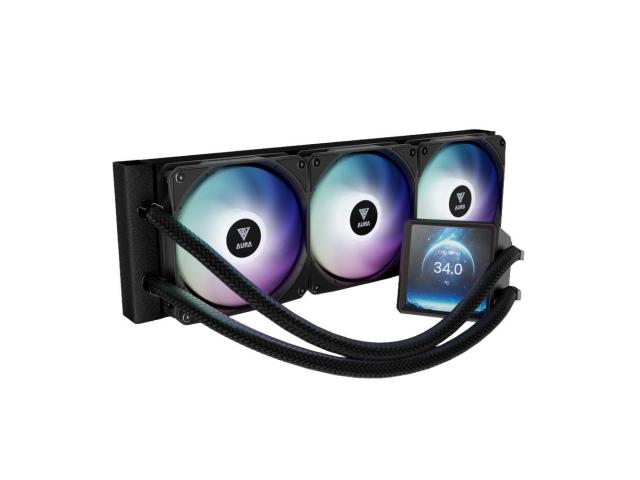 Cooler procesor Gamdias Aura GL360 LCD, ARGB LED, 360mm, Black, AURA-GL360-LCD