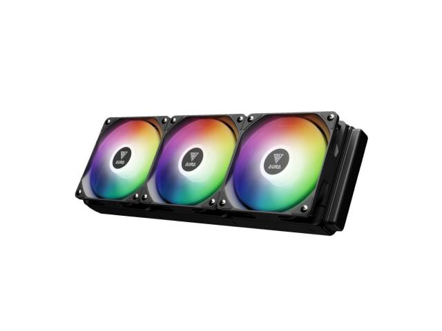 Cooler procesor Gamdias Aura GL360 Lite, ARGB LED, 3 x 120 mm, Black