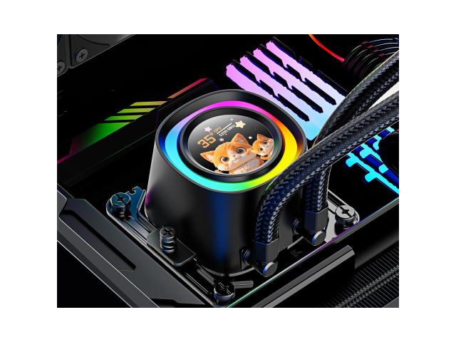 Cooler procesor cu lichid ID-Cooling FX360 LCD cu display negru iluminare aRGB