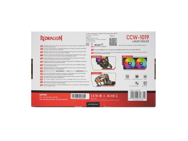 Cooler procesor Redragon CCW-1019, ARGB LED, 2 x 120 mm, Black