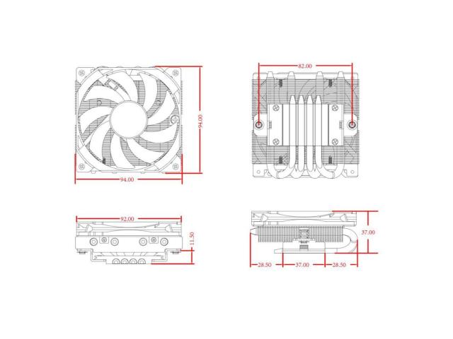 Cooler procesor ID-Cooling IS-37-XT, 92 mm