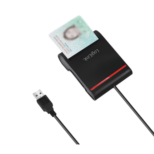 CITITOR DE CARDURI LOGILINK, pentru smart ID, USB 2.0, 0.9m, negru, 