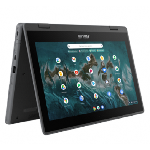 Laptop 2-in-1 ASUS ChromeBook Flip CR1100FKA-BP0401, Intel Celeron N5100, 11.6inch Touch, RAM 8GB, eMMC 64GB, Intel HD Graphics, Chrome OS, Dark Grey