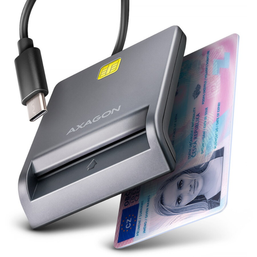 Card Reader Axagon FlatReader CRE-SM3TC, Smart card/ID, Gray