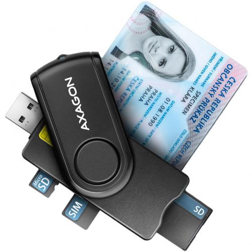 Card Reader Axagon CRE-SMP2A, USB-A/USB-C, Black