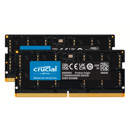 Kit Memorie SO-DIMM Crucial CT2K32G56C46S5, 64GB, DDR5-5600MHz, CL46, Dual Channel