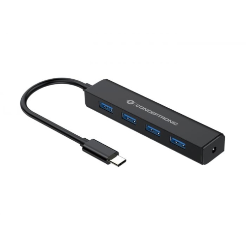 Hub USB Conceptronic CTC4USB3, 4 x USB-A 3.0, Black