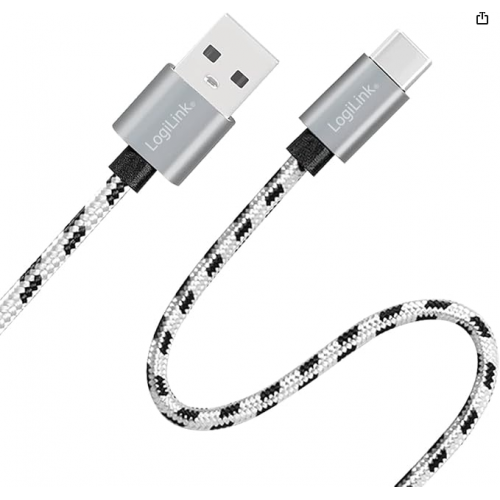 Set cabluri de date Logilink CU0201, USB 2.0 male - USB-C male, 0.5/1/2m, White-Black, 3buc