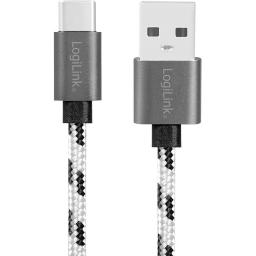 Set cabluri de date Logilink CU0201, USB 2.0 male - USB-C male, 0.5/1/2m, White-Black, 3buc