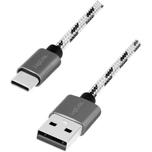 Set cabluri de date Logilink CU0201, USB 2.0 male - USB-C male, 0.5/1/2m, White-Black, 3buc
