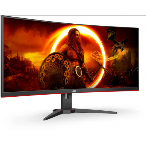 Monitor LED Curbat AOC CU34G2XE/BK, 34inch, 3440x1440, 4ms GTG, Black-Red