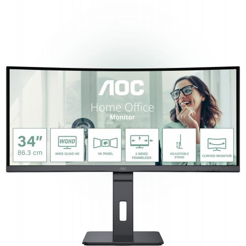 Monitor LED Curbat AOC CU34P3CV, 34inch, 3440x1440, 4ms GTG, Black
