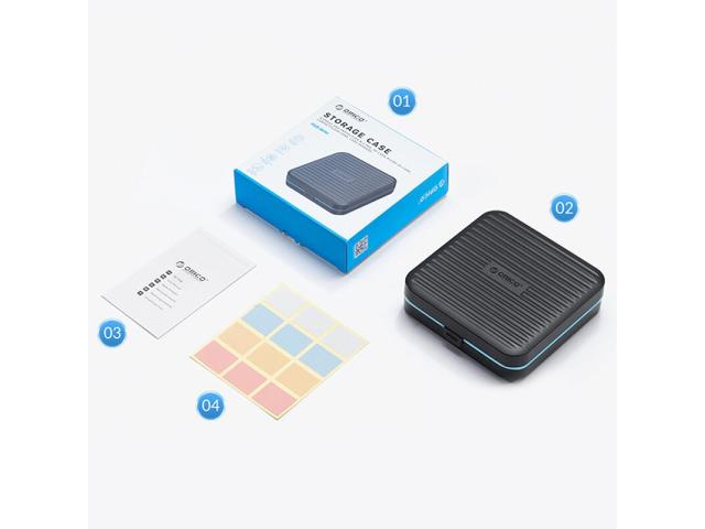 Cutie protectie card memorie + SSD Orico PSCD-4-BK, Black