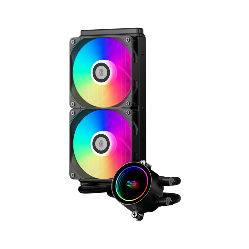 Cooler procesor PcCOOLER DA240 ARGB, ARGB LED, 2 x 120 mm, Black
