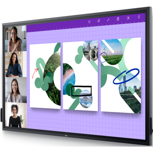 Display Interactiv Dell Seria 24QT P7524QT, 75inch, 3840x2160pixeli, Black